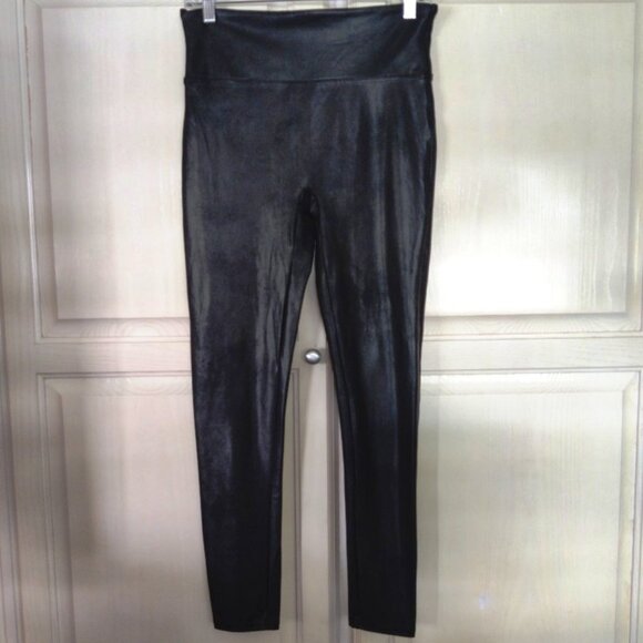 Spanx Faux Leather Leggings, Animal Print, White, Red Tops, 4 Piece, Sz Large - Picture 15 of 16